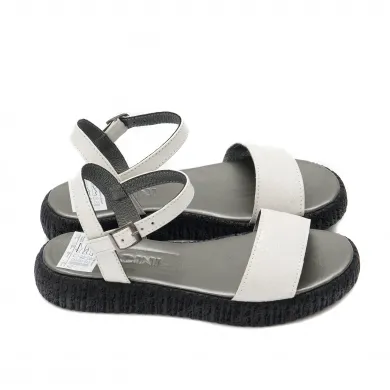 Дамски сандали от естествена кожа в бяло и черно-4559